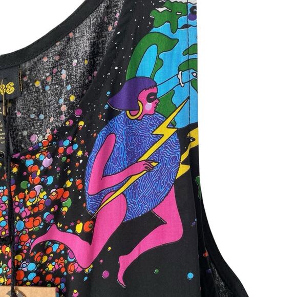 Nooworks Naomi Cosmic Ladies Black Sleeveless Dress NWTs size medium - Picture 4 of 9